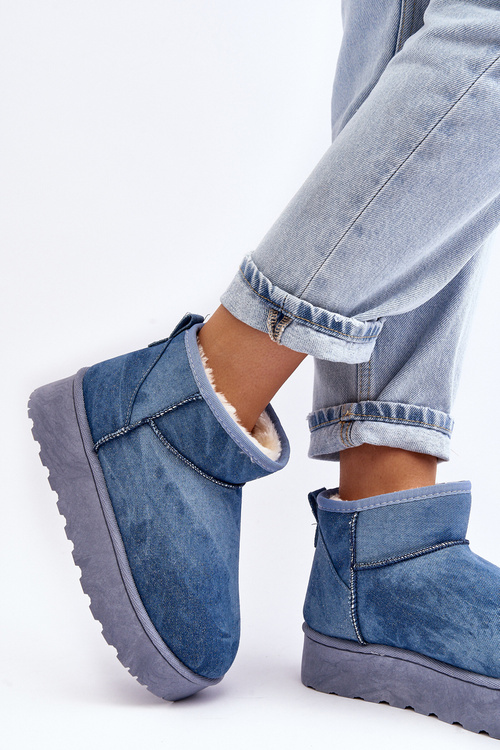 Жіночі зимові черевики з блискітками на платформі Blue Margella