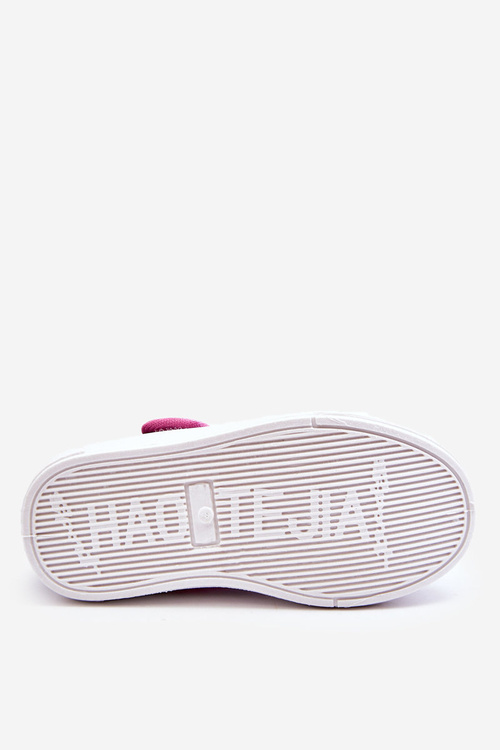 Дитячі балерини на липучці з принтом темно-синього та рожевого кольору