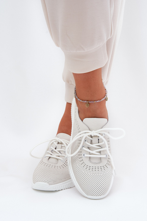 Жіноче Шкіряне Спортивне Взуття Vinceza 79532 Біле