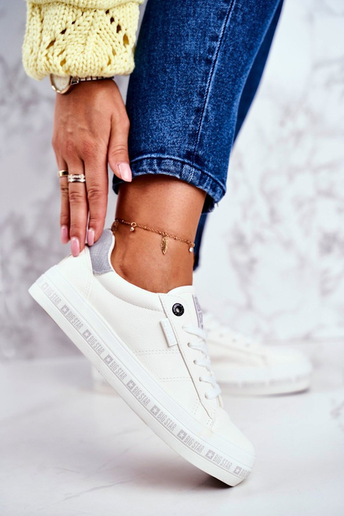 Жіночі шкіряні кросівки Big Star GG274194 Білі