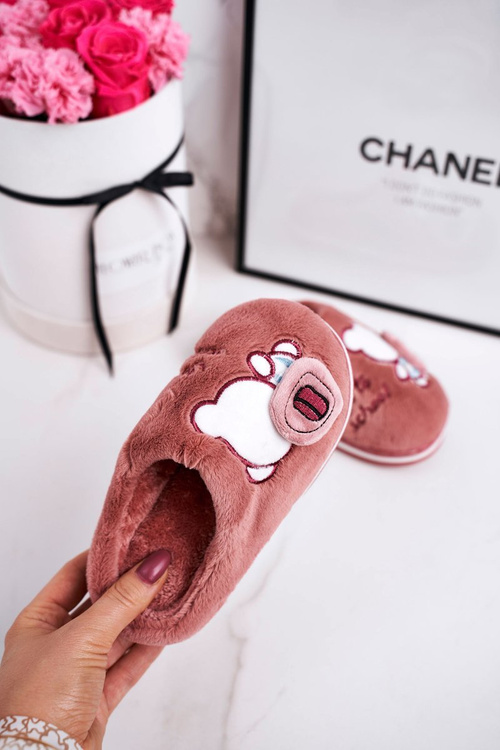 Дитячі домашні тапочки з ведмедиком Пудра Рожевий Go To School