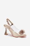 Прозорі Туфлі На Підборах З Кристалами Vinceza 70116 Золоті