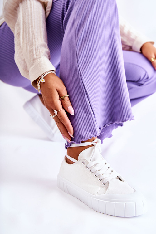 Жіночі кросівки на платформі білі в комплекті