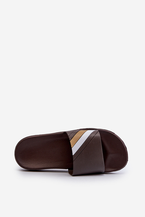 Класичні легкі чоловічі шльопанці коричневого кольору Бемостом