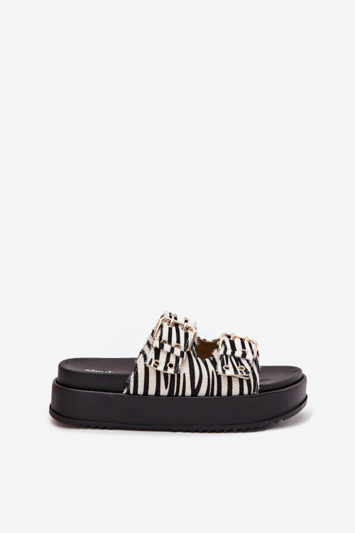 Жіночі Сандалі З Золотими Пряжками На Платформі Zebra Virvania