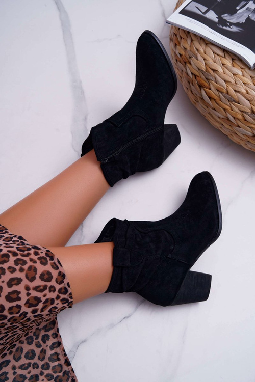 Жіночі чоботи на шпильці Ковбойські чоботи Black Maverick