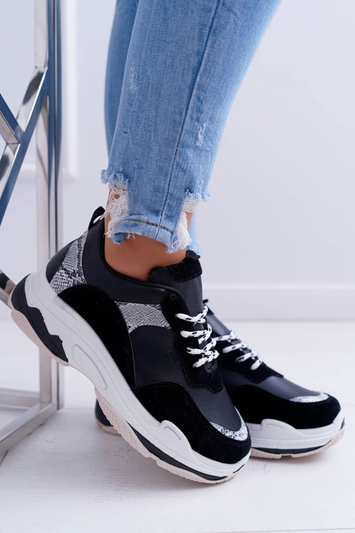 Спортивні жіночі туфлі на товстій підошві Чорні Remember