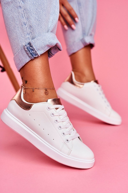 Спортивні жіночі білі туфлі на підборах Milly кольору шампань