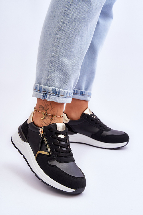 Жіноче спортивне взуття на блискавці чорного кольору Larisa