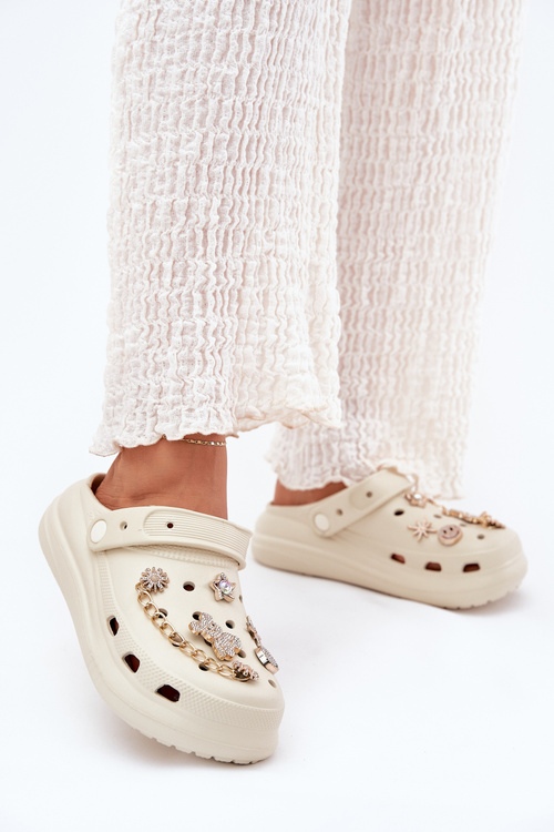 Жіночі Пінні Сандалі З Аксесуарами Бежеві Linaviela