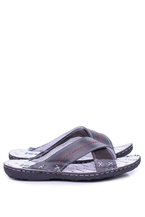 Чорні легкі шкіряні чоловічі шльопанці Добре