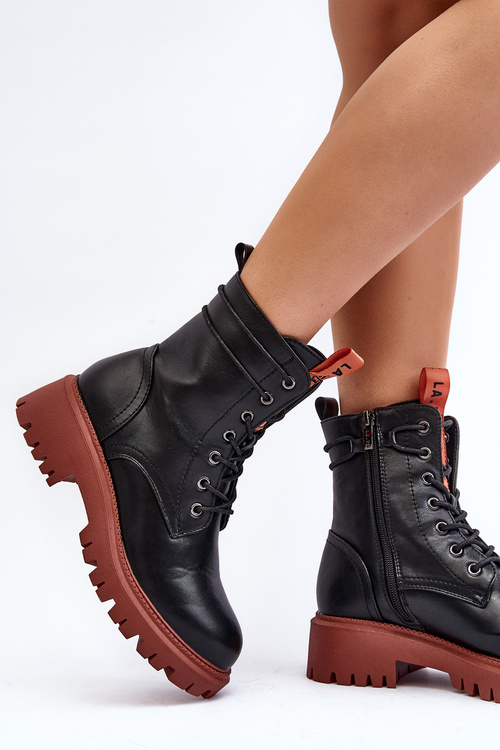Жіночі ботильйони на шнурівці La.Fi 250045OR-LA Чорні