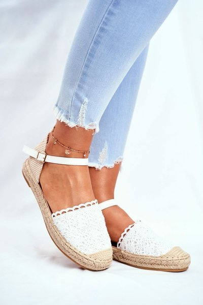 Жіночі еспадрільї на платформі білі віденські