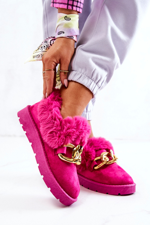 Жіночі тапочки із золотим ланцюжком фуксія Ardrums