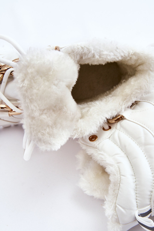 Жіночі утеплені спортивні черевики на шнурівці Trappers White Bastini