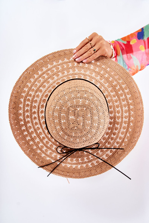 Жіноча ажурна шапка коричнева Еліф