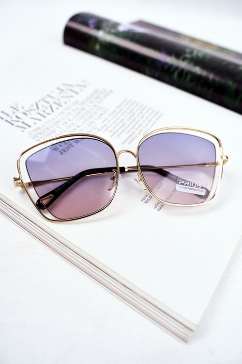 Жіночі сонцезахисні окуляри Prius PRE-31 Gold Navy Pink Gradient
