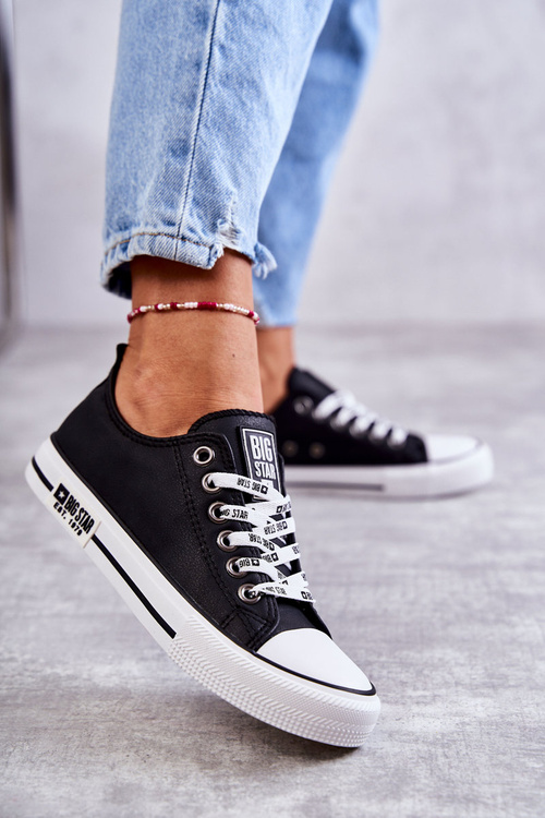 Жіночі шкіряні кросівки Big Star KK274096 Чорні