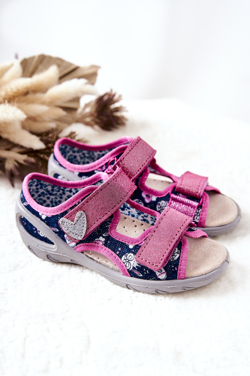 Босоніжки Befado Velcro 065X151 Темно-синій і рожевий