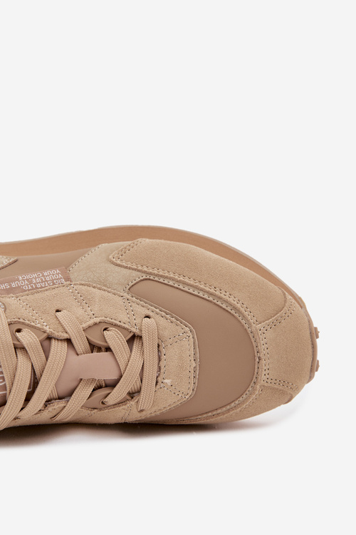 Шкіряні Кросівки Чоловічі Big Star OO174298 Hi-Poly System Бежеві