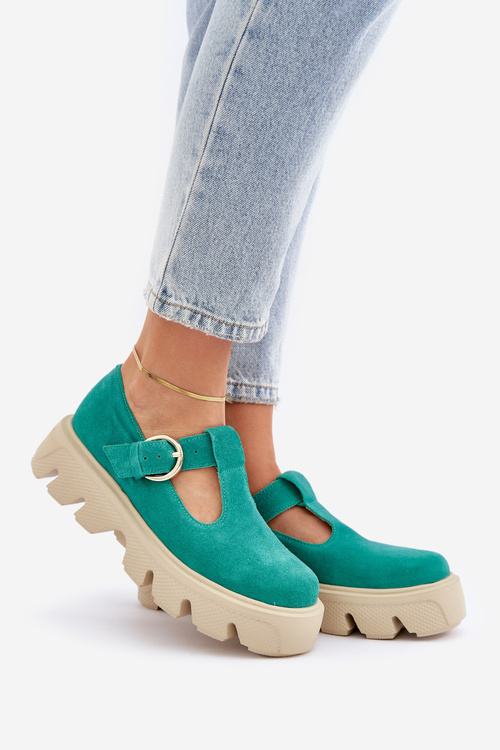 Замшеві Черевики З Пряжкою Zazoo 20183 Зелені