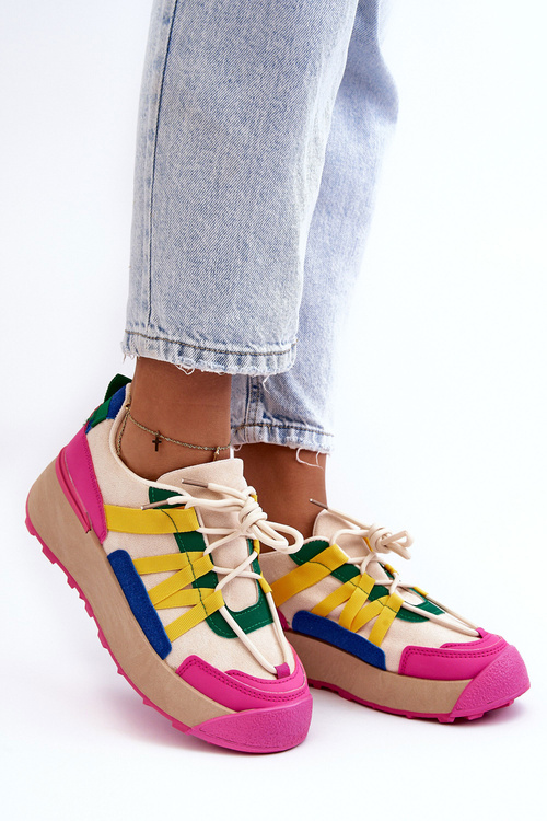 Жіночі замшеві кросівки на платформі різнокольоровий Rohan