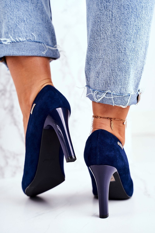 Жіночі замшеві туфлі на шпильці Sergio Leone Navy Blue Campbell