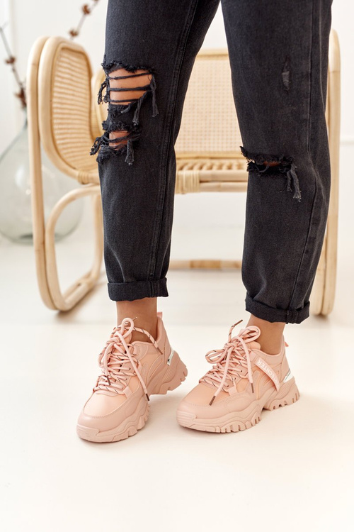 Жіночі кросівки на масивній підошві Рожеві масивні