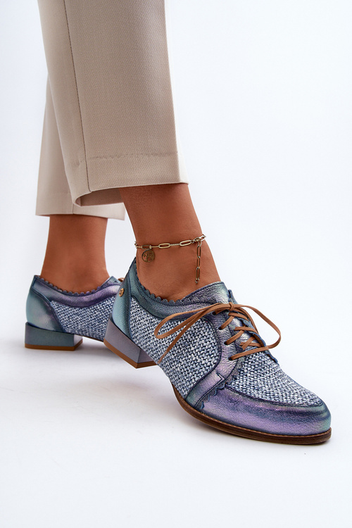 Жіночі черевики Maciejka 06452-06 Сині з натуральної шкіри