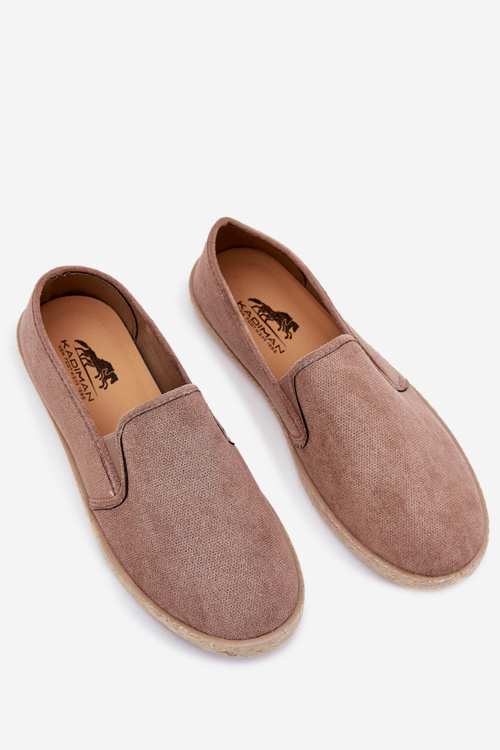 Чоловічі еспадрильї кросівки з екошкіри темно-бежеві Lunaria