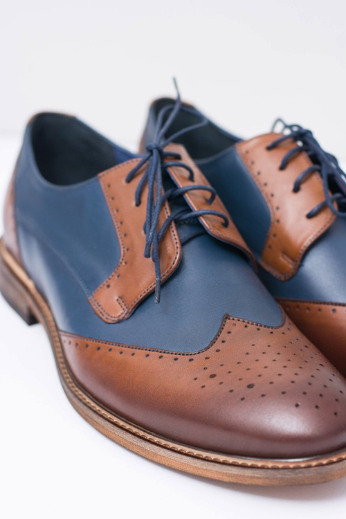 Шкіряні темно-сині чоловічі елегантні напівчоботи Mortes Нікополь