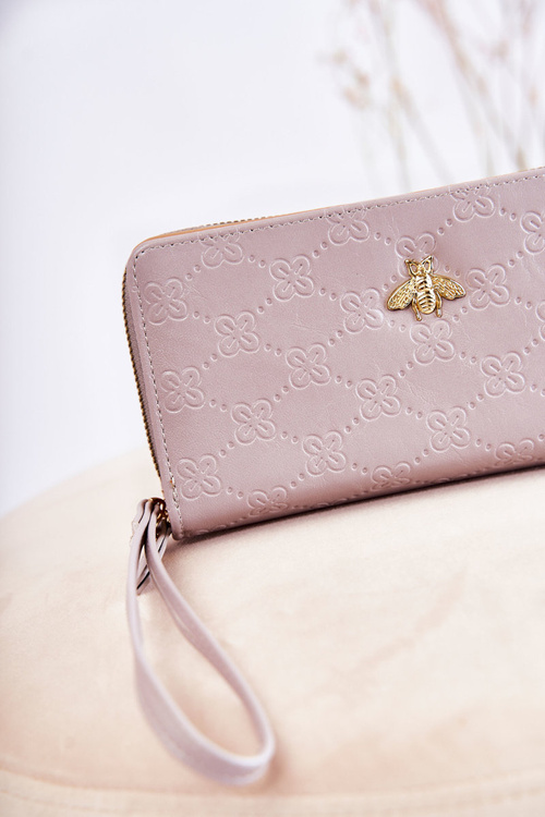 Гаманець жіночий великий з орнаментом сірий Fabio