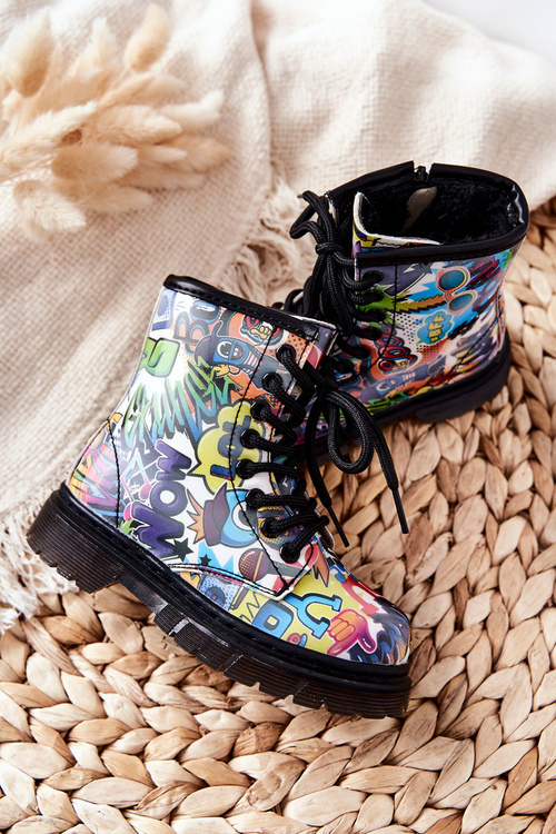 Чоботи дитячі теплі на блискавці кольоровий типтоп