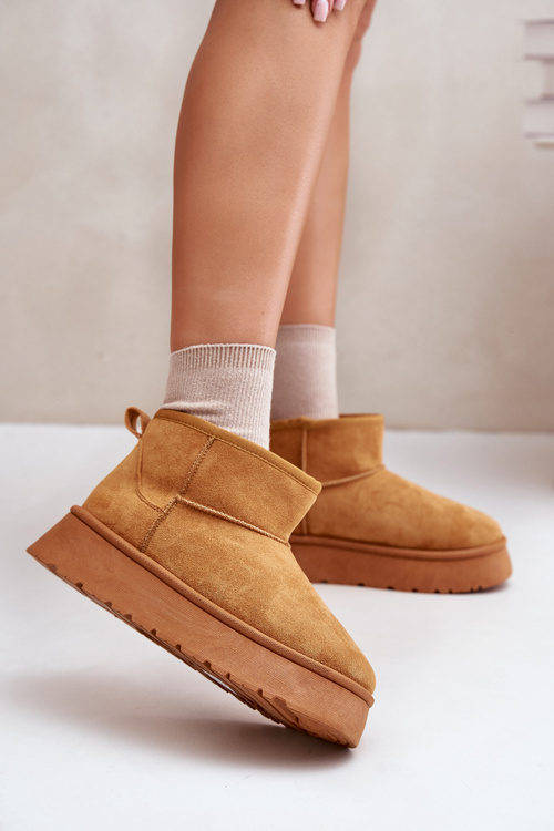 Низькі жіночі зимові черевики на платформі, утеплені хутром Camel Saldren