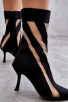 Модні жіночі чоботи на високих підборах Deyna чорного кольору