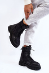 Жіночі утеплювальні черевики на шнурівці Аріадна чорного кольору