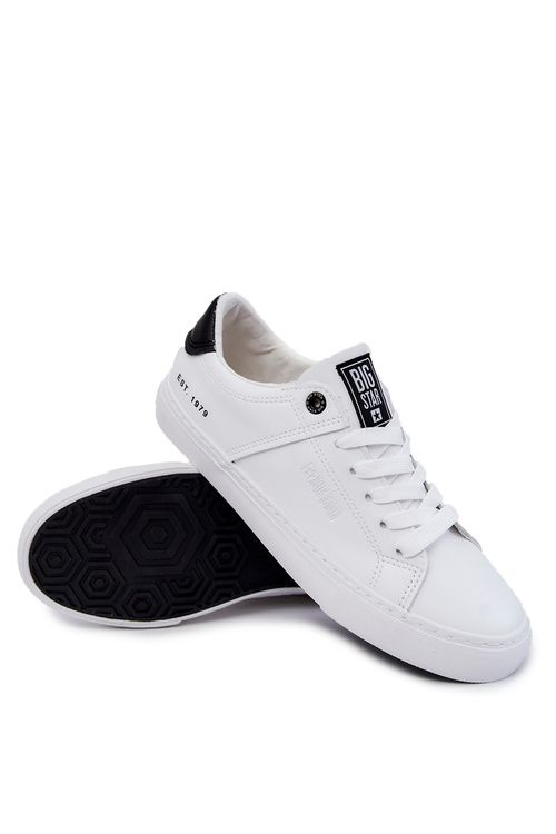 Шкіряні чоловічі кросівки Big Star JJ174105 біло-чорні