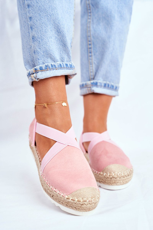 Жіночі еспадрільї з вирізом рожевого кольору