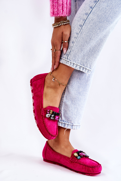 Жіночі замшеві лофери з декором Fuchsia Janetta 