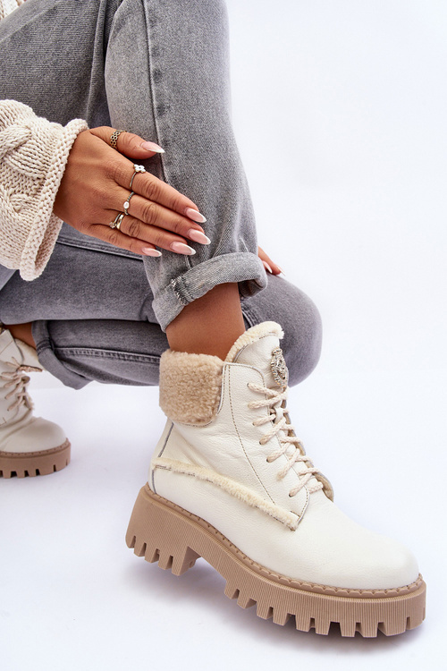 Жіночі шкіряні черевики Trapper Cream Vergo