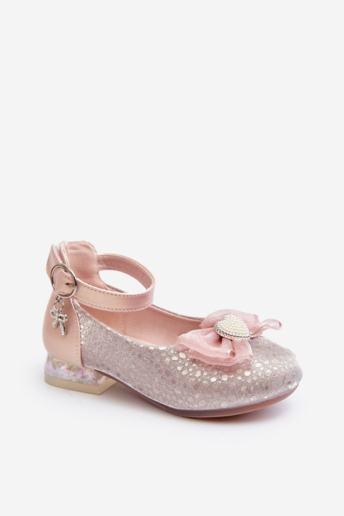 Дитячі балетки з бантом рожеві Nanthea