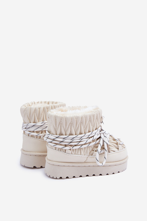 Дитячі Зимові Чоботи З Теплим Вкладенням Світло-бежеві Настіра