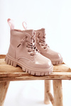 Лаковані теплі чоботи світло-бежеві Heidi