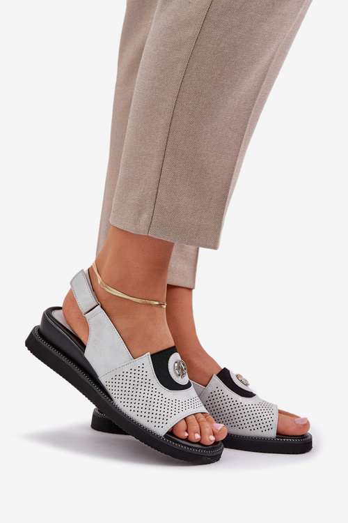 Жіночі сандалі на платформах сріблясті Isnnoria