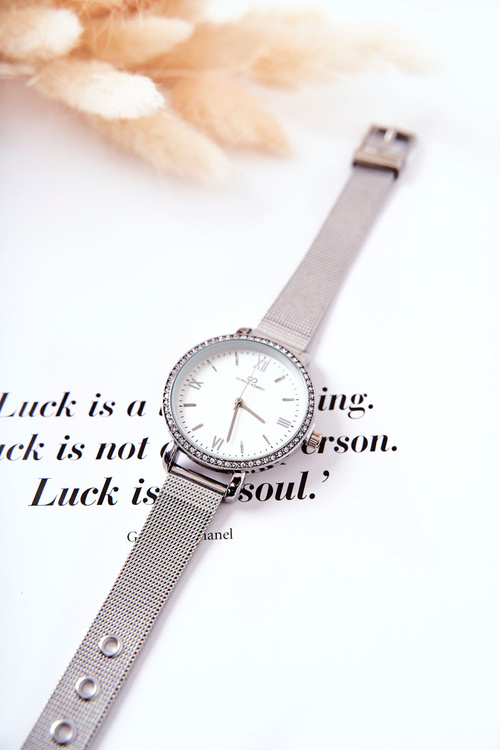 Жіночий годинник з цирконами на сітчастому браслеті Giorgio&Dario Silver