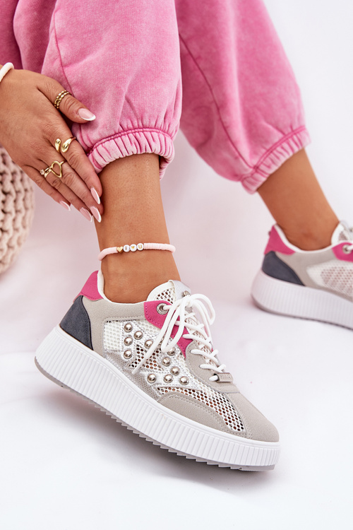 Спортивне Взуття Для Жінок З Сіткою І Шипами Сірі Ogalda