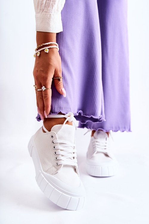 Жіночі кросівки на платформі білі в комплекті