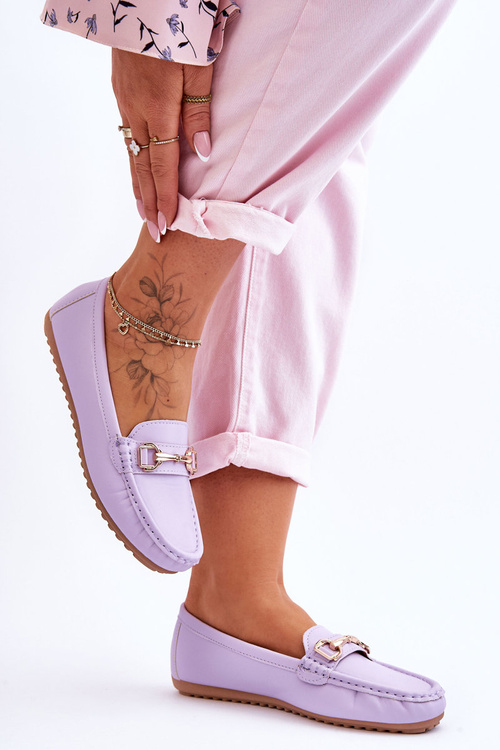 Класичні шкіряні лофери фіолетового кольору Verona