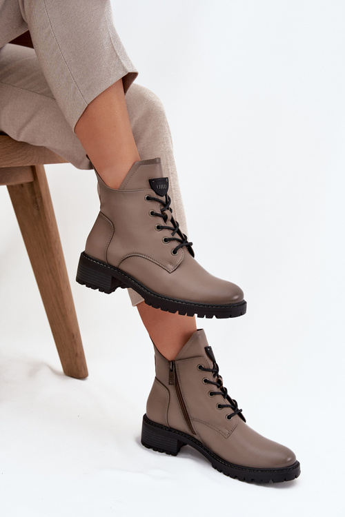 Ізольовані жіночі черевики на каблуці Vinceza 58609 сірі