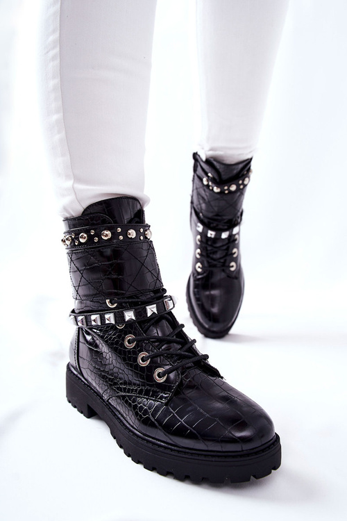 Розминка Робочі черевики на шпильках Black Nephele